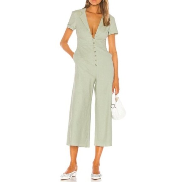 Revolve Song of Style Alta Cropped Linen Jumpsuit - Picture 4 of 10